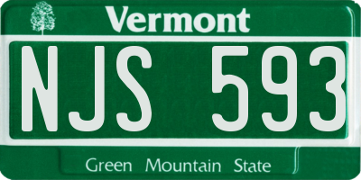 VT license plate NJS593