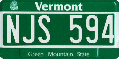 VT license plate NJS594