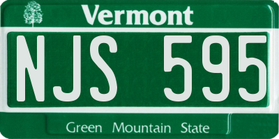 VT license plate NJS595