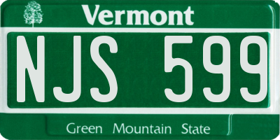 VT license plate NJS599