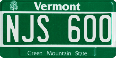VT license plate NJS600