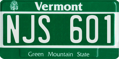 VT license plate NJS601