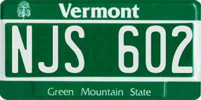 VT license plate NJS602