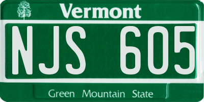 VT license plate NJS605