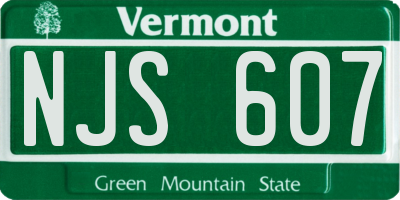 VT license plate NJS607