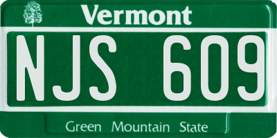 VT license plate NJS609
