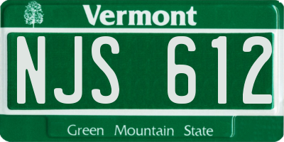 VT license plate NJS612