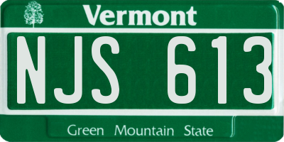 VT license plate NJS613