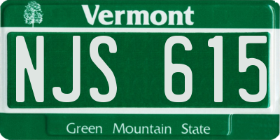 VT license plate NJS615