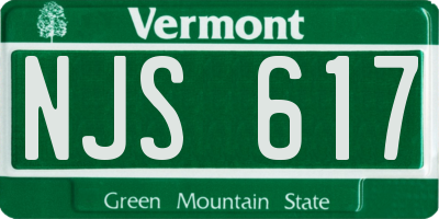 VT license plate NJS617