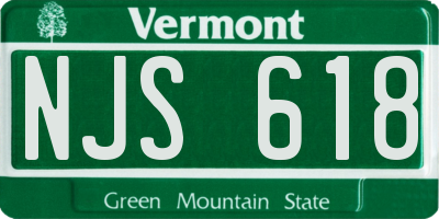 VT license plate NJS618