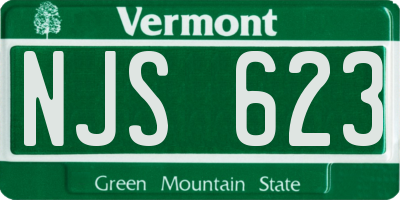 VT license plate NJS623