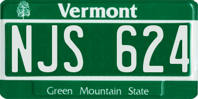 VT license plate NJS624
