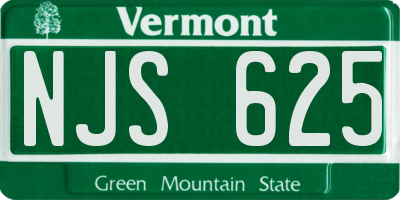 VT license plate NJS625