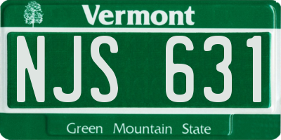 VT license plate NJS631