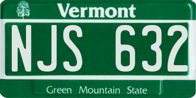 VT license plate NJS632