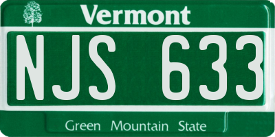 VT license plate NJS633