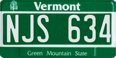 VT license plate NJS634