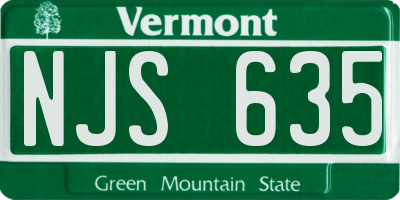 VT license plate NJS635