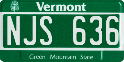 VT license plate NJS636