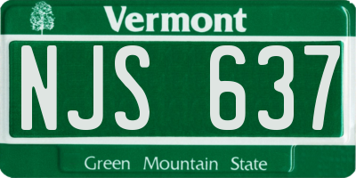 VT license plate NJS637