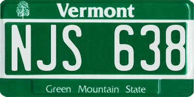 VT license plate NJS638