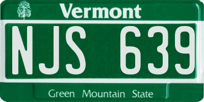 VT license plate NJS639
