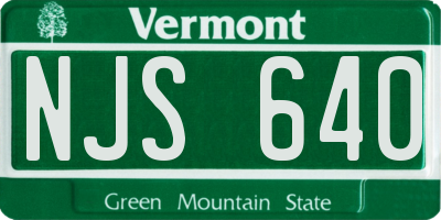VT license plate NJS640