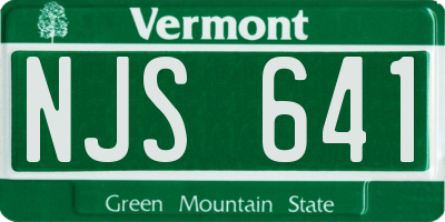 VT license plate NJS641