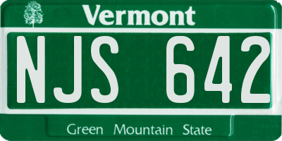 VT license plate NJS642
