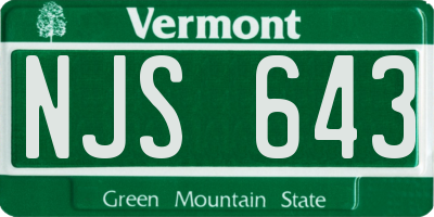 VT license plate NJS643