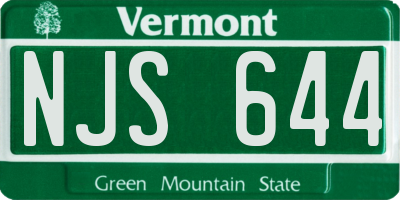 VT license plate NJS644