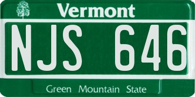 VT license plate NJS646