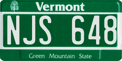 VT license plate NJS648