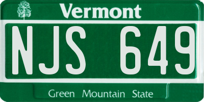 VT license plate NJS649