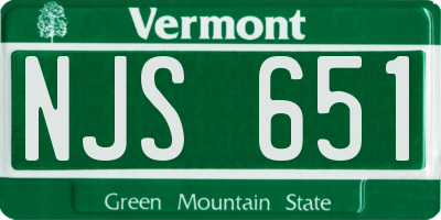 VT license plate NJS651