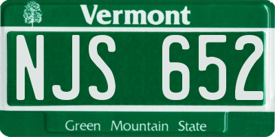 VT license plate NJS652