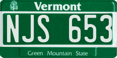 VT license plate NJS653