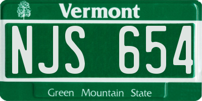 VT license plate NJS654