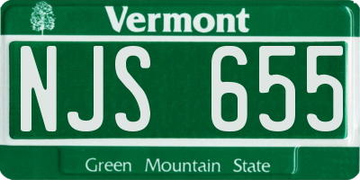 VT license plate NJS655