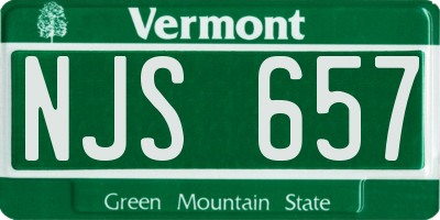 VT license plate NJS657