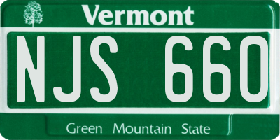 VT license plate NJS660