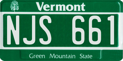 VT license plate NJS661