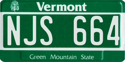 VT license plate NJS664