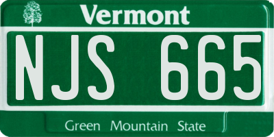 VT license plate NJS665