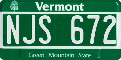 VT license plate NJS672