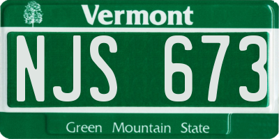 VT license plate NJS673
