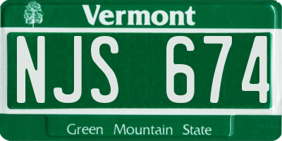 VT license plate NJS674