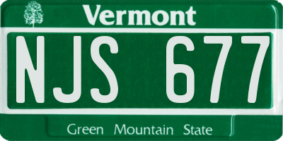 VT license plate NJS677