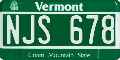 VT license plate NJS678